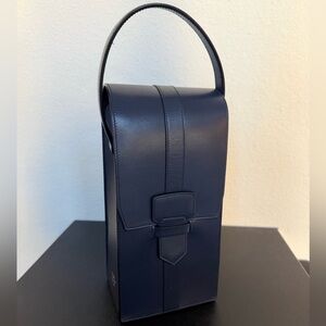 Salvatore Ferragamo Navy Blue Boxy Balva Leather Bag